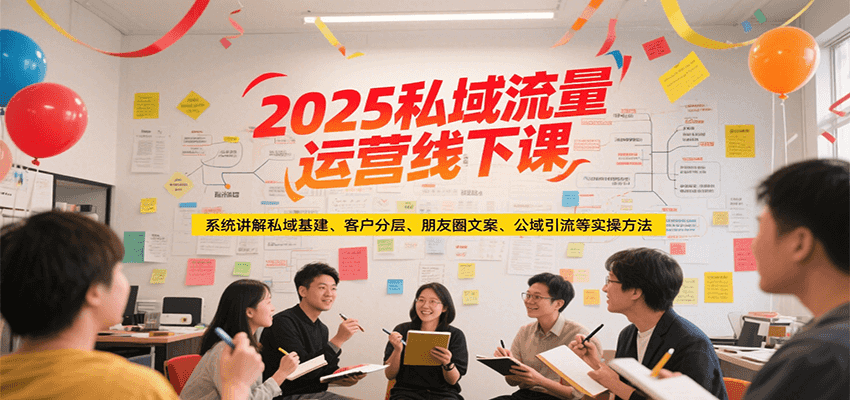 2025私域流量运营线下课，系统讲解私域基建/客户分层/朋友圈文案/公域引流等实操方法-易网赚