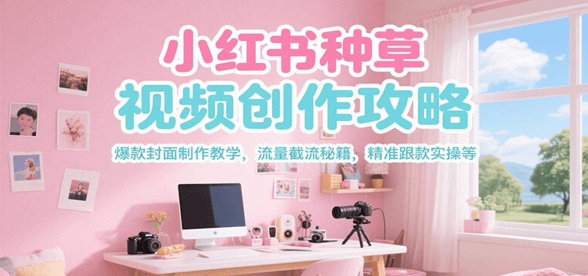 小红书种草视频创作攻略，爆款封面制作教学 ，流量截流秘籍 ，精准跟款实操等-易网赚