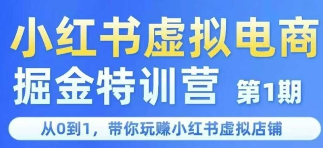 小红书虚拟电商掘金特训营第1期，从0到1，带你玩转小红书虚拟店铺-易网赚