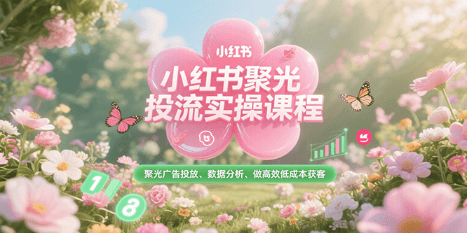 小红书聚光投流实操课程，聚光广告投放、数据分析、做高效低成本获客-易网赚