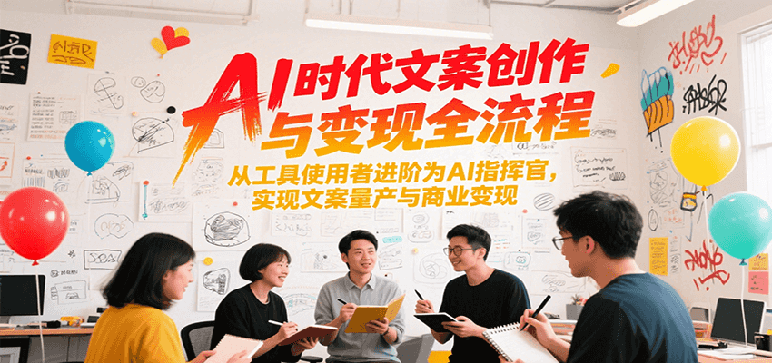AI时代文案创作与变现全流程，从工具使用者进阶为AI指挥官，实现文案量产与商业变现-易网赚