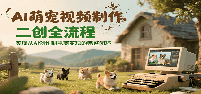 AI萌宠视频制作二创全流程，实现从AI创作到电商变现的完整闭环-易网赚