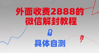 外面收费2888的微信解封教程，具体自测-易网赚
