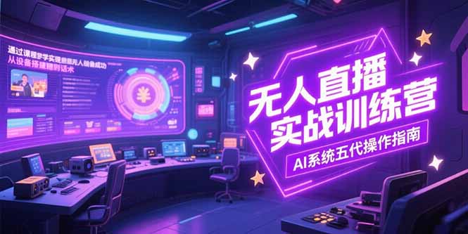 无人直播实操训练营，从设备搭建到话术，AI系统五代操作指南(7月更新-易网赚