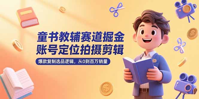 童书教辅赛道掘金，账号定位拍摄剪辑，爆款复制选品逻辑，从0到百万销量-易网赚