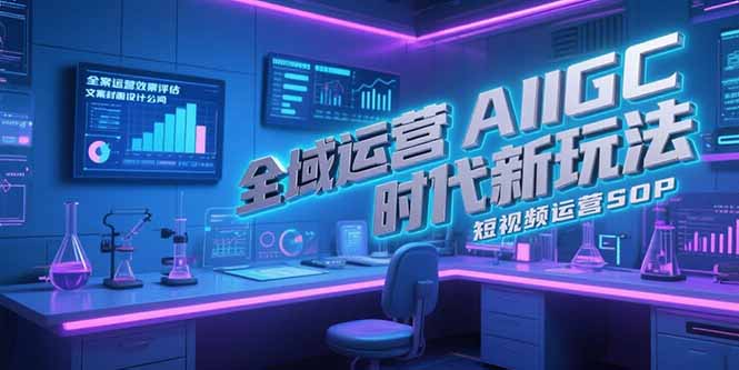 全域运营AIGC时代新玩法，文案封面设计公式，短视频运营SOP-易网赚