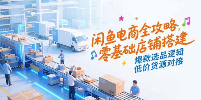 闲鱼电商全攻略，零基础店铺搭建，爆款选品逻辑，低价货源对接-易网赚