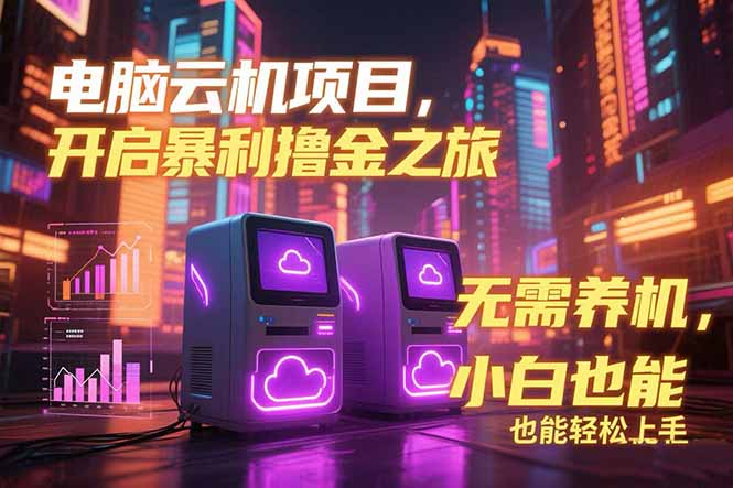 电脑云机项目 暴力撸金玩法，不需要养机 配置没有要求 单机100个窗口一…-易网赚