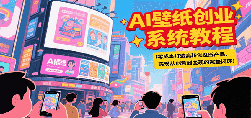 AI壁纸创业系统教程，零成本打造高转化壁纸产品，实现从创意到变现的完整闭环-易网赚