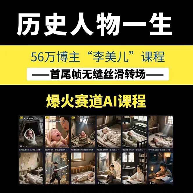 图片[1]-AI历史人物短视频创作，含IP打造、首尾帧无缝转场、智能体视频制作等核心教学内容-易网赚