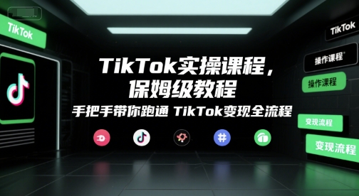 TikTok实操课程，保姆级教程，手把手带你跑通TikTok变现全流程-易网赚