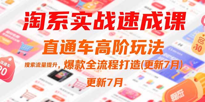 淘系实战速成课，直通车高阶玩法，搜索流量提升，爆款全流程打造(更新7月-易网赚
