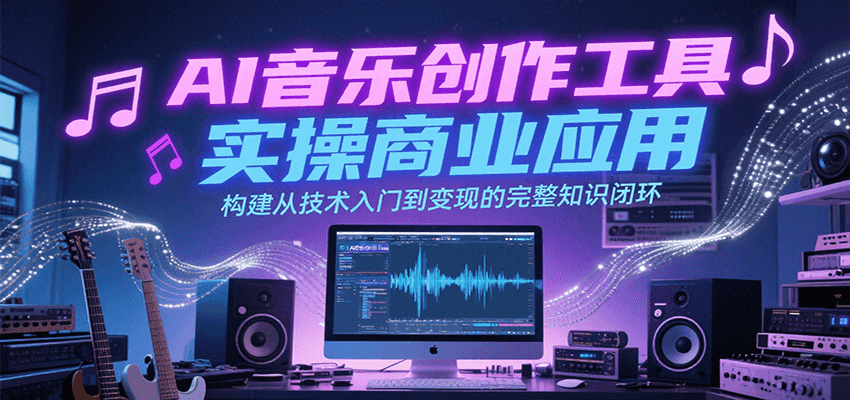 AI音乐创作工具实操商业应用，构建从技术入门到变现的完整知识闭环-易网赚