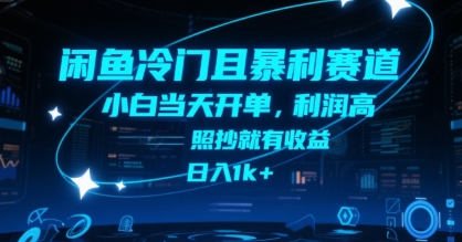 闲鱼冷门且暴利赛道，小白当天开单，利润高，照抄就有收益，日入1k+【揭秘】-易网赚