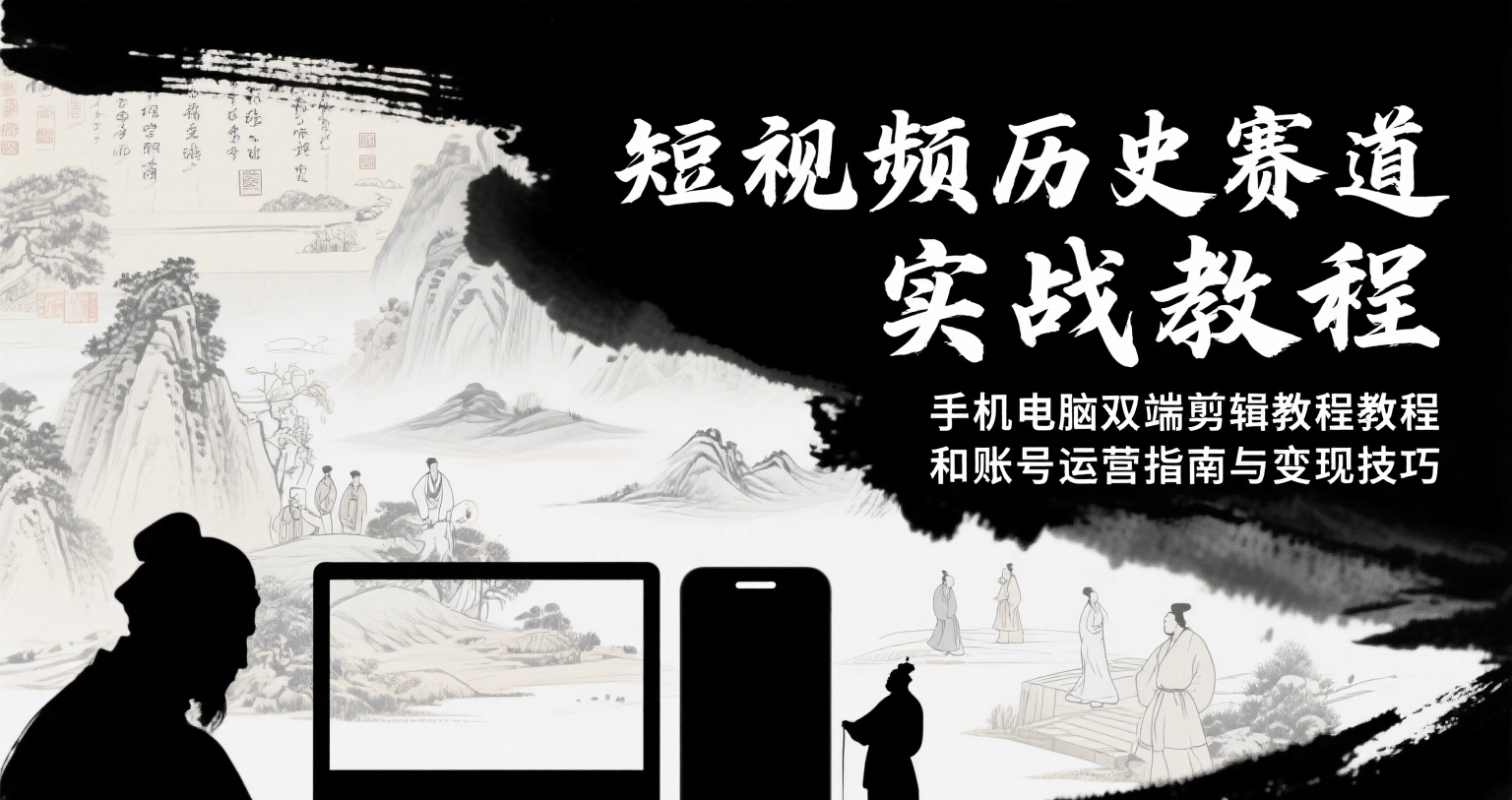 短视频历史赛道实战教程，手机电脑双端剪辑教程和账号运营指南与变现技巧-易网赚