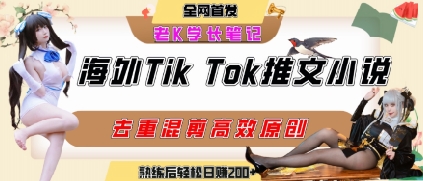 海外tiktok小说推文暴力项目，高停留率，高转化率，上手后一天搞顿饭钱不是问题-易网赚