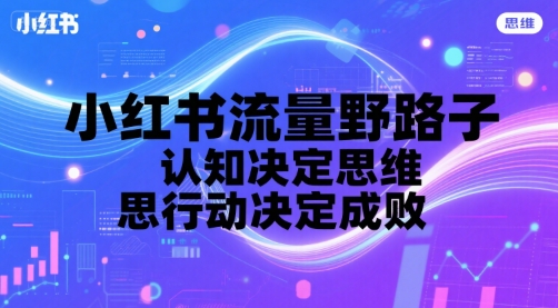 小红书流量野路子，认知决定思维，思维决定行动，行动决定成败-易网赚