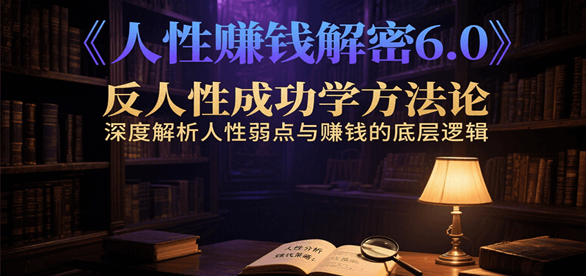 人性赚钱解密6.0，反人性成功学方法论，深度解析人性弱点与赚钱的底层逻辑-易网赚
