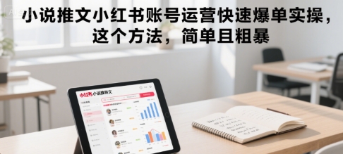 小说推文小红书账号运营快速爆单实操，这个方法，简单且粗暴-易网赚
