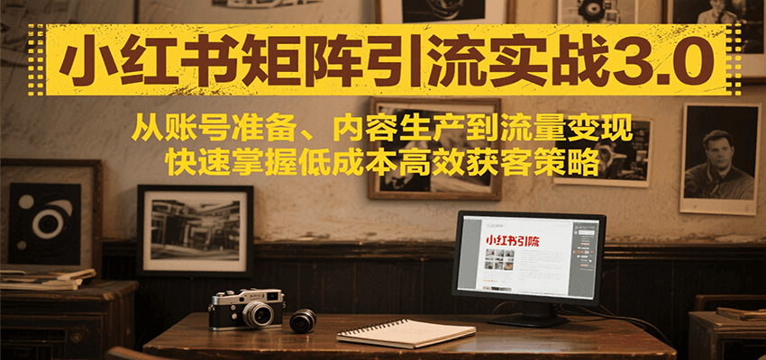 小红书矩阵引流3.0，从账号准备、内容生产到流量变现，快速掌握低成本高效获客策略-易网赚