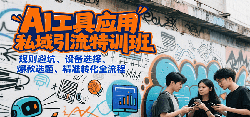 AI工具应用私域引流特训班，规则避坑、设备选择、爆款选题、精准转化全流程-易网赚