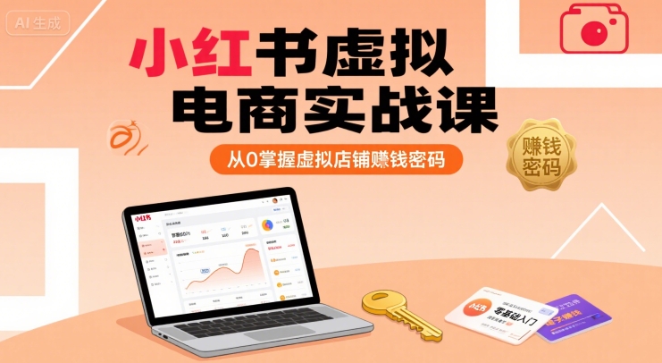 小红书虚拟电商实战课，从0掌握虚拟店铺賺钱密码-易网赚