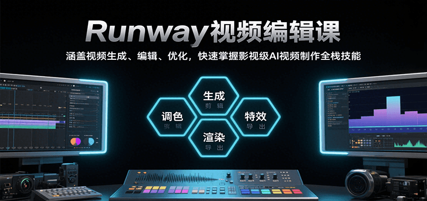 Runway视频编辑课，涵盖视频生成、编辑、优化，快速掌握影视级AI视频制作全栈技能-易网赚