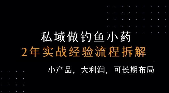 私域做钓鱼小药 每单利润3张+ 详细流程拆解-易网赚