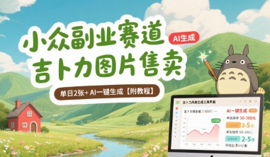 小众副业赛道 吉卜力图片售卖 单日2张+ AI一键生成【附教程】-易网赚