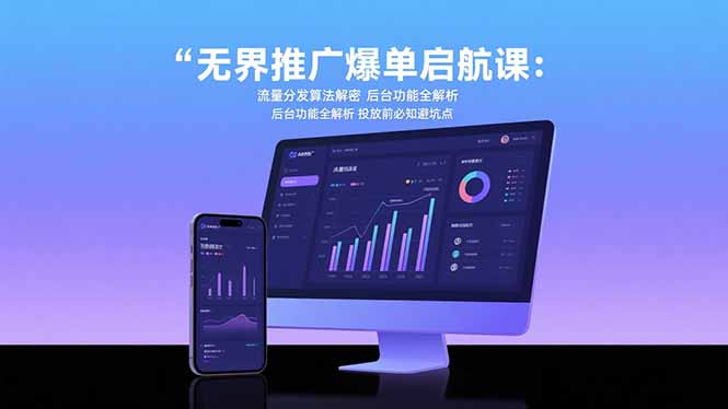无界推广爆单启航课：流量分发算法解密 后台功能全解析 投放前必知避坑点-易网赚
