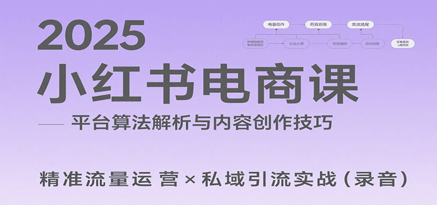 2025小红书电商课：解析算法，创作高转化内容，助力卖家获取流量实现变现(录音)-易网赚