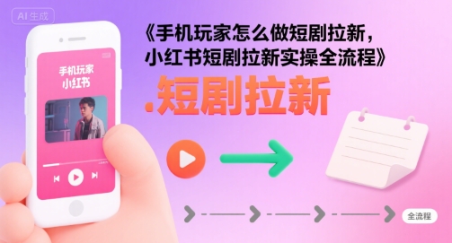 手机玩家怎么做短剧拉新，小红书短剧拉新实操全流程-易网赚