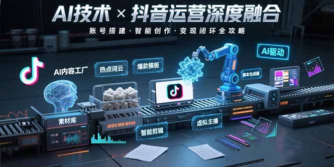 AI技术与抖音运营的深度融合应用：涵盖账号搭建、内容创作、收益变现等-易网赚