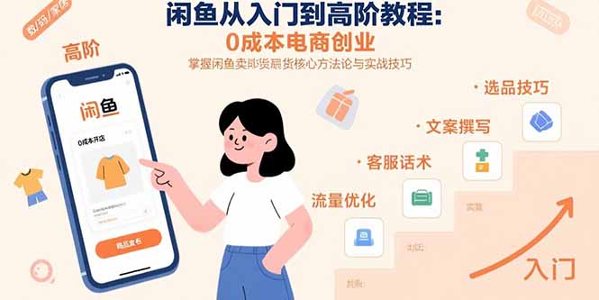 闲鱼从入门到高阶教程：0成本电商创业，掌握闲鱼卖货核心方法论与实战技巧-易网赚