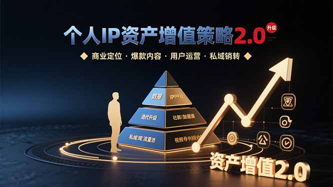个人IP资产增值策略2.0 拆解商业定位/爆款内容/用户运营/私域销转四大模块-易网赚