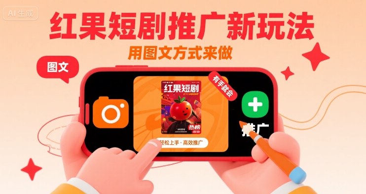 红果短剧推广新玩法，用图文方式来做，有手就会-易网赚