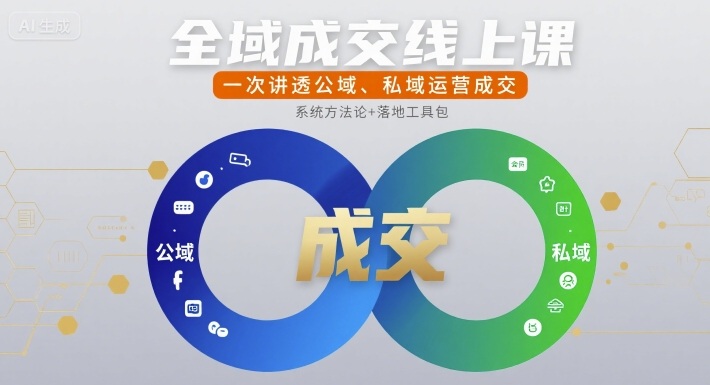 全域成交线上课，一次讲透公域、私域运营成交-易网赚