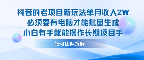 老项目新玩法单月收入2W小白有手就能操作长期项目-易网赚