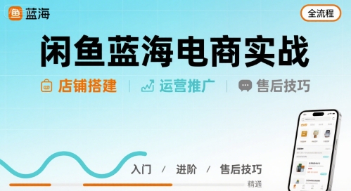 闲鱼蓝海电商实战，店铺搭建运营售后全流程-易网赚