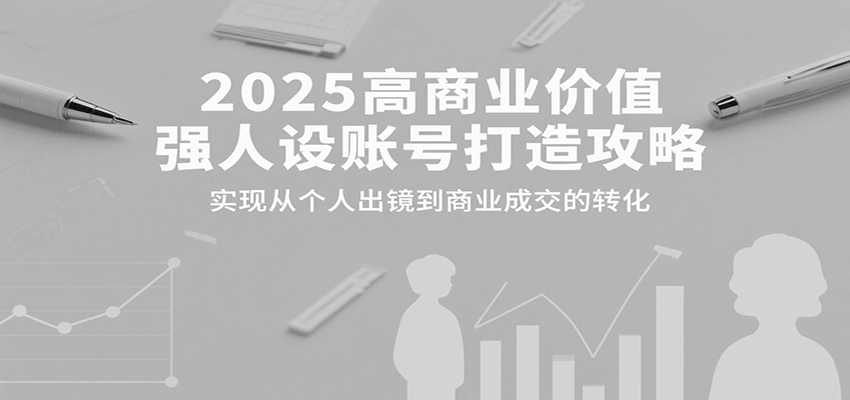 2025高商业价值强人设账号打造攻略，实现从个人出镜到商业成交的转化-易网赚