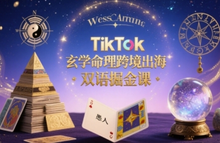 TikTok玄学命理跨境出海双语掘金课，手把手教你用命理知识精准直击海外用户痛点-易网赚
