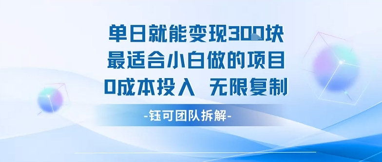 单日就能变现3张最适合小白做的项目0成本投入 无限复制-易网赚