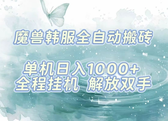 最新韩服游戏搬砖，单机日入1k+，全自动运行挂G项目，解放双手【揭秘】-易网赚