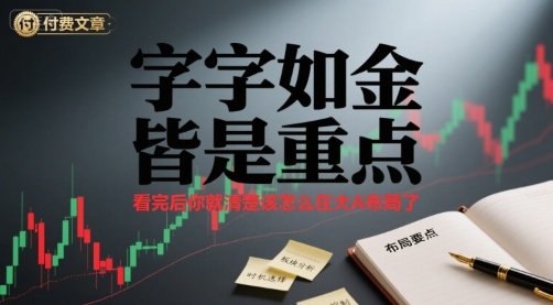 付费文章：字字如金 皆是重点， 看完后 你就清楚该怎么在大A布局了-易网赚