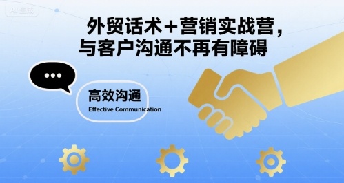 外贸话术+营销实战营，与客户沟通不再有障碍-易网赚