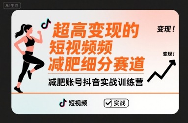 超高变现的短视频减肥细分赛道，减肥账号抖音实战训练营-易网赚