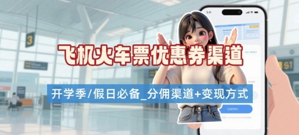 学生党必看！机票火车票优惠券申请渠道 + 项目打法，开学季节日速存-易网赚