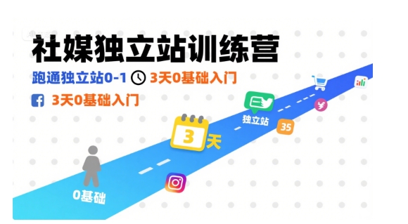 社媒独立站训练营，跑通独立站0-1，3天0基础入门-易网赚