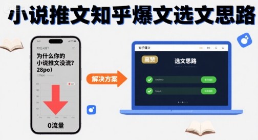 为什么你的小说推文没流量？小说推文知乎爆文选文思路-易网赚