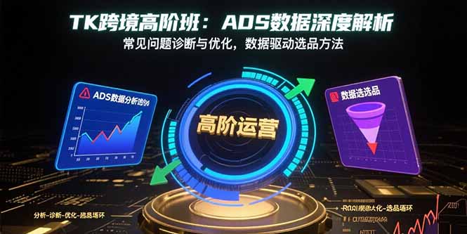 TK跨境高阶班：ADS数据深度解析，常见问题诊断与优化，数据驱动选品方法-易网赚